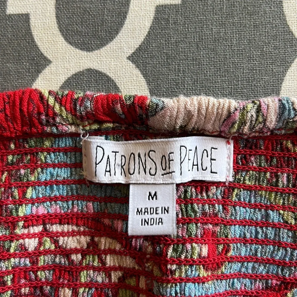 Patrons of Peace Red Smocked Waist Boho Shorts szM